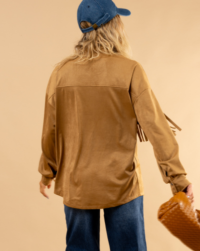 Veste franges suédine sierra