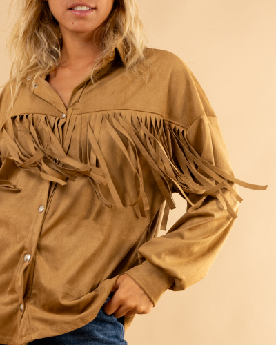 Veste franges suédine sierra