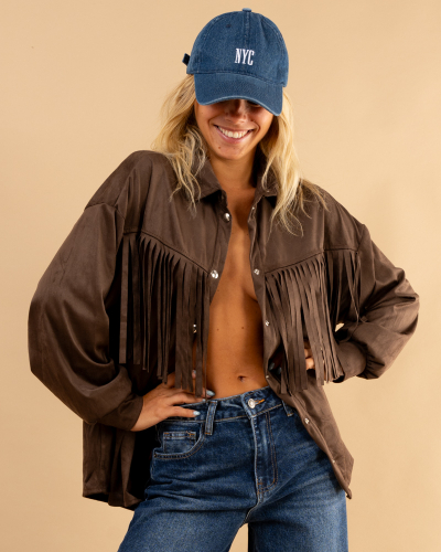 Veste franges suédine sierra