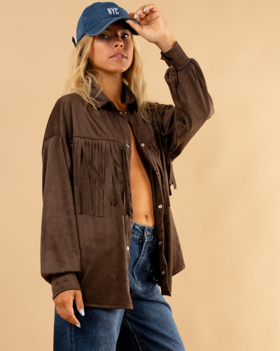 Veste franges suédine sierra