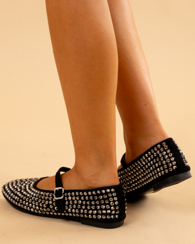 Ballerines suédine strass