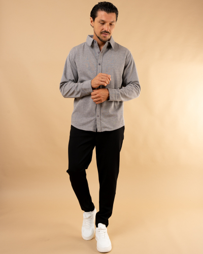 Chemise gris chiné