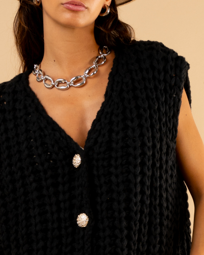 Gilet maille boutons