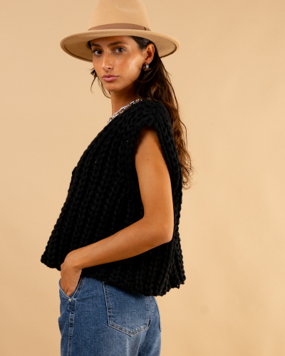 Gilet maille boutons