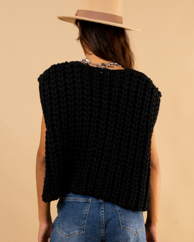 Gilet maille boutons