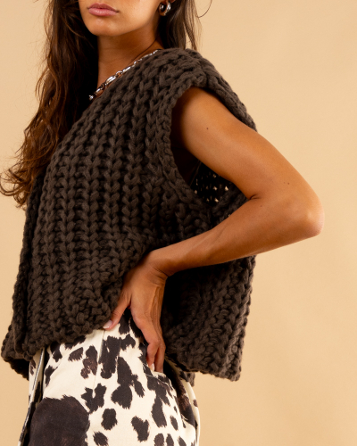Gilet maille boutons