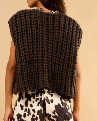 Gilet maille boutons