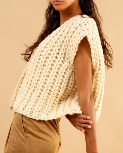 Gilet maille boutons