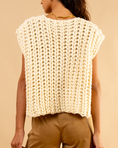 Gilet maille boutons
