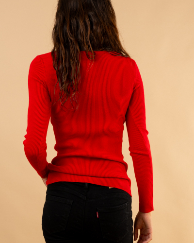 Pull strie boutons
