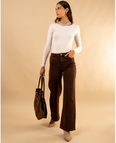 Pantalon couleur large