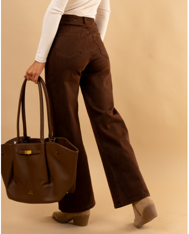 Pantalon couleur large