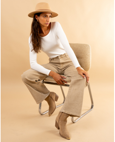 Pantalon couleur large