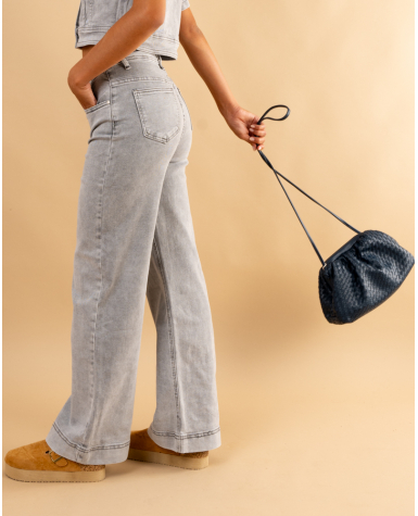 Jeans large couture gris