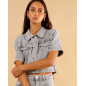 Veste grise manches courtes