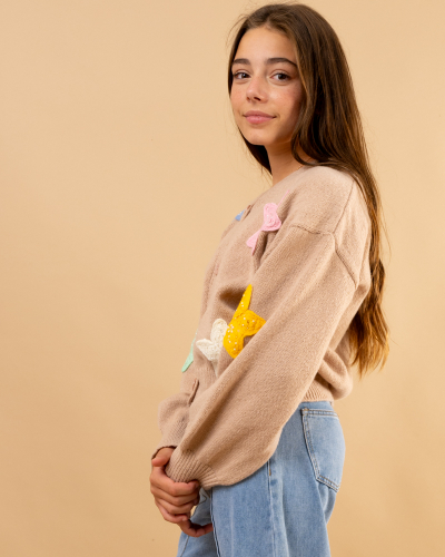 Gilet maille étoiles