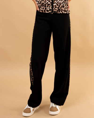 Pantalon bandes léopard