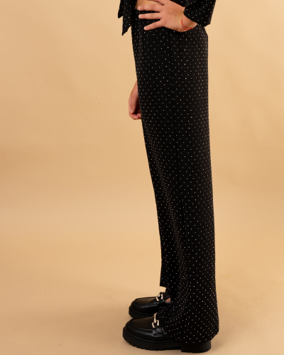 Pantalon large strass