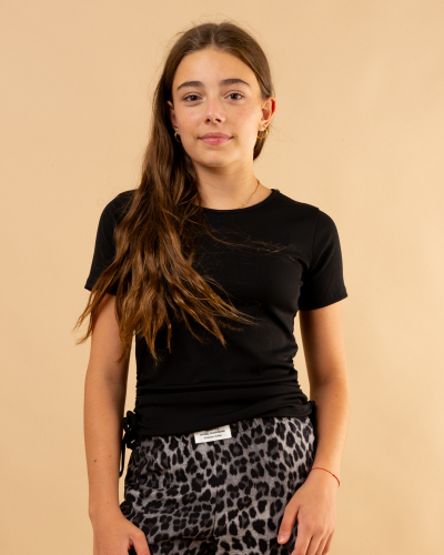 T-shirt lacet manches courtes