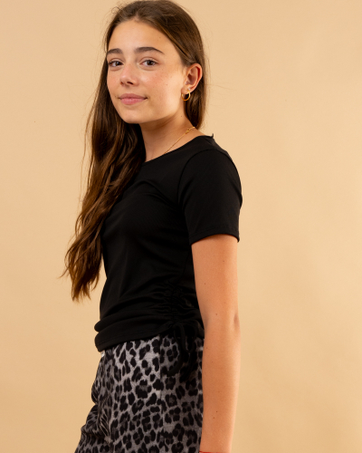 T-shirt lacet manches courtes