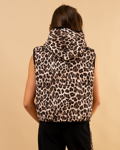 Veste sans manches léopard