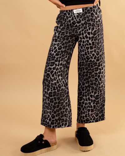 Pantalon léopard gris