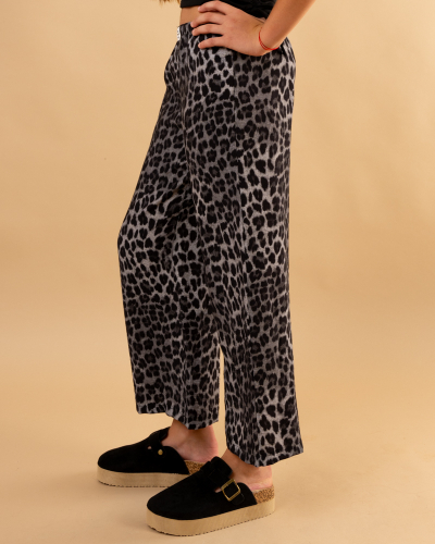 Pantalon léopard gris