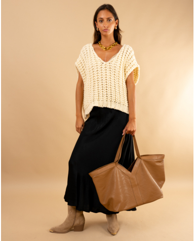 Jupe longue satinée