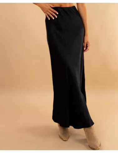 Jupe longue satinée