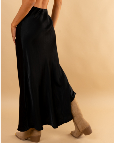 Jupe longue satinée