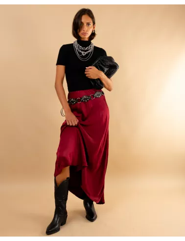 Jupe longue satinée