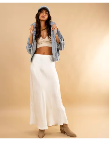 Jupe longue satinée