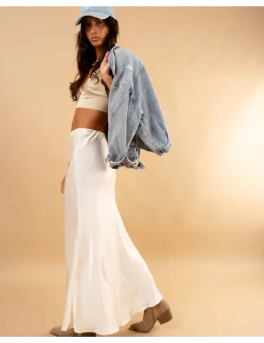 Jupe longue satinée