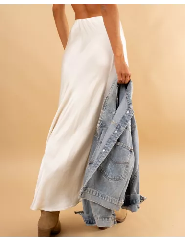 Jupe longue satinée