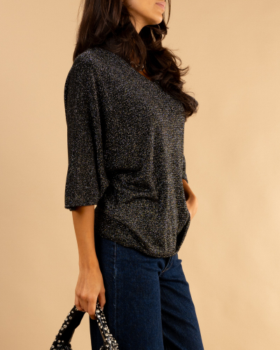 Top maille cœur lurex