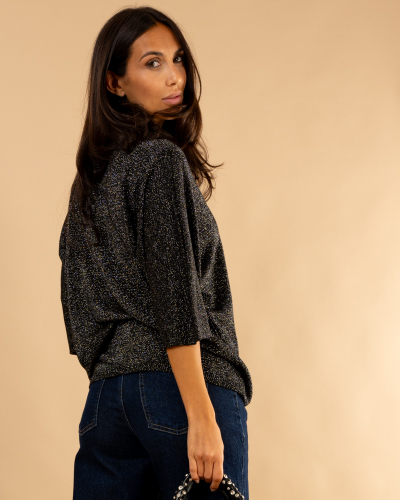 Top maille cœur lurex