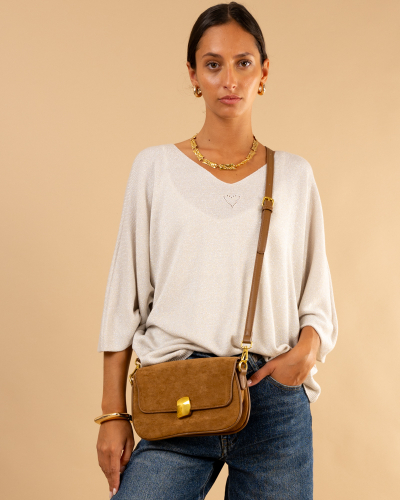 Top maille cœur lurex