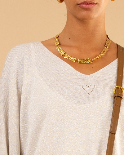 Top maille cœur lurex