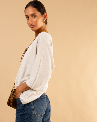 Top maille cœur lurex