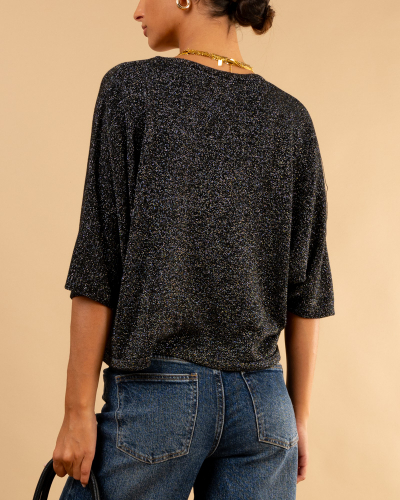 Gilet boutons maille lurex