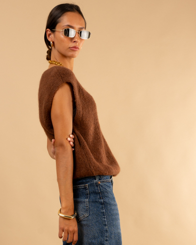 Pull sans manches alpaga