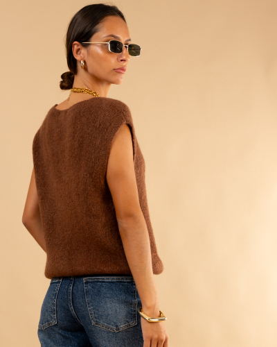 Pull sans manches alpaga