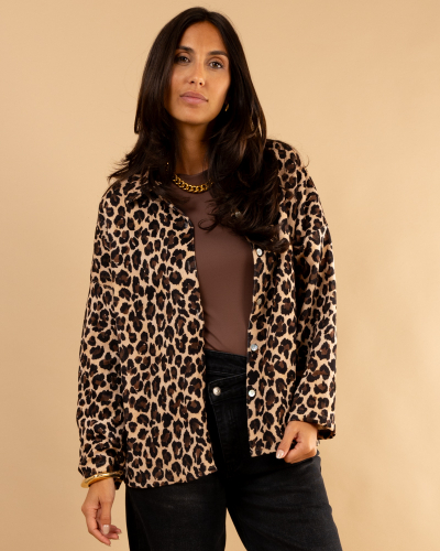 Chemise velours léopard feline