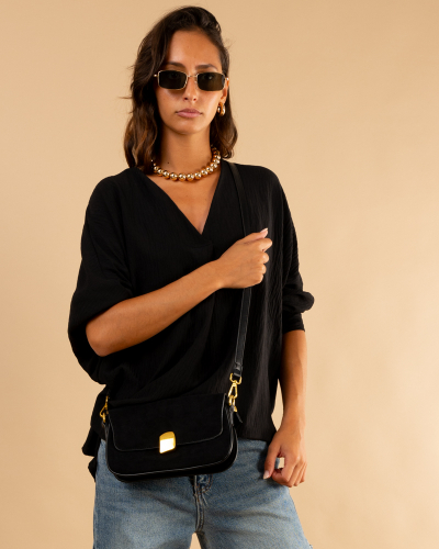Blouse boutons doré