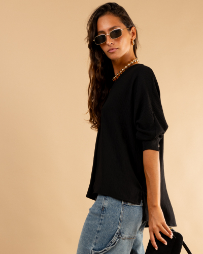 Blouse boutons doré