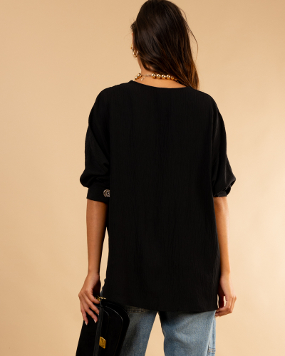 Blouse boutons doré