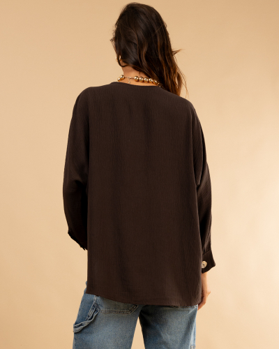Blouse boutons doré