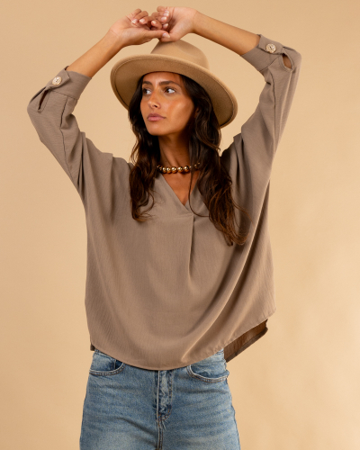 Blouse boutons doré