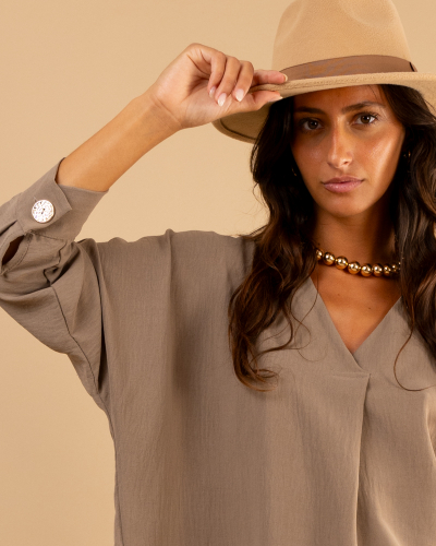 Blouse boutons doré