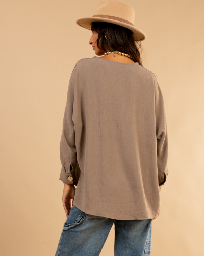 Blouse boutons doré